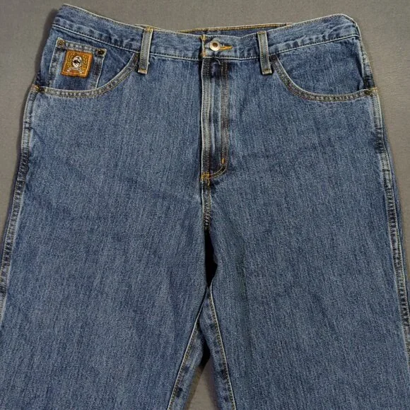 Cinch Jeans Men's 35x34 Blue Western Denim Bronze Label Slim Tapered Rodeo - Picture 4 of 10